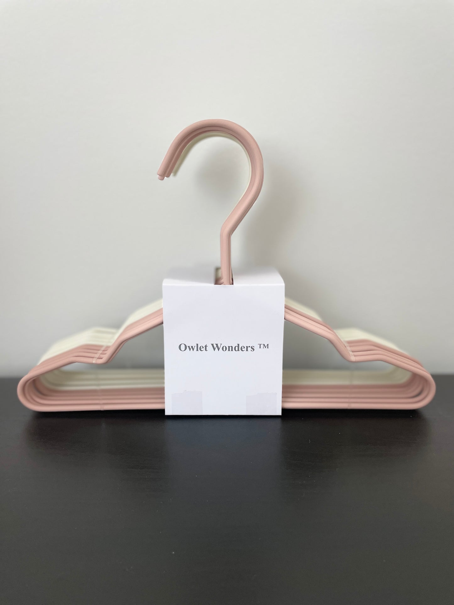 Premium Non-Slip Baby Hangers - Set of 18 Metal Rubberized Hangers in White & Pink
