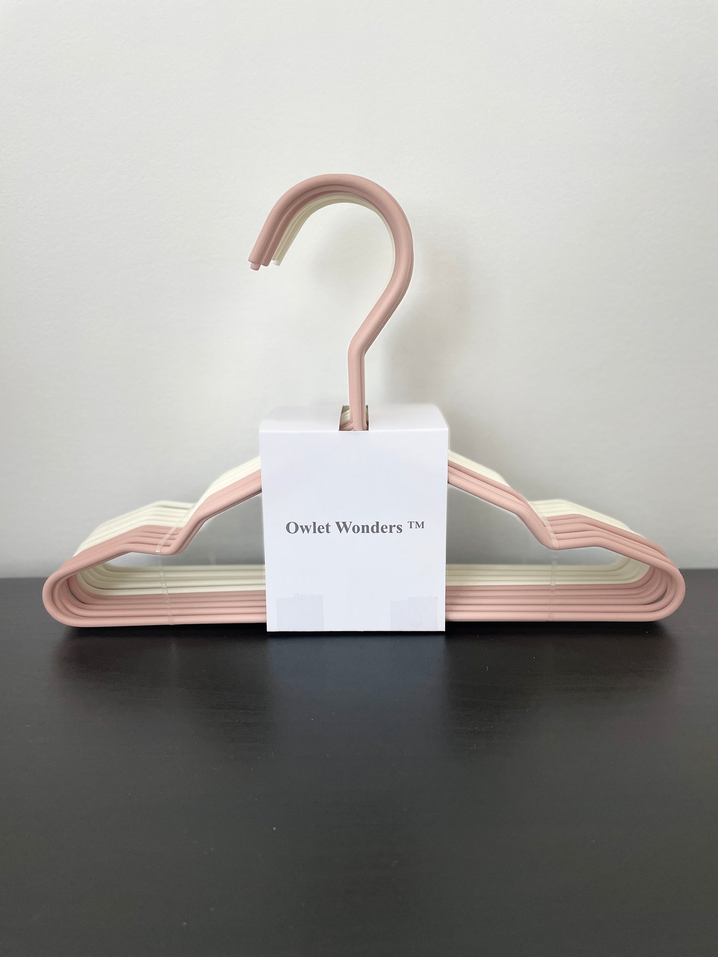 Premium Non-Slip Baby Hangers - Set of 18 Metal Rubberized Hangers in White & Pink