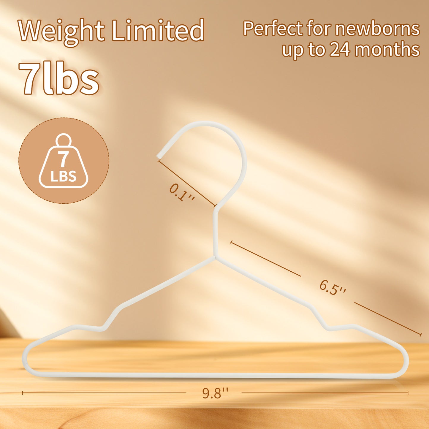 Premium Non-Slip Baby Hangers - Set of 18 Metal Rubberized Hangers in White